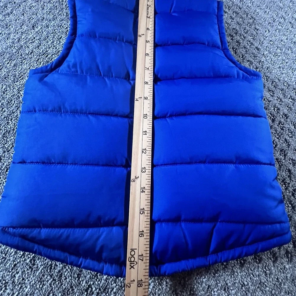 The Childrens Place XS 4 Renew Blue Puffer Vest Water Resistant Fleece Lined NWT